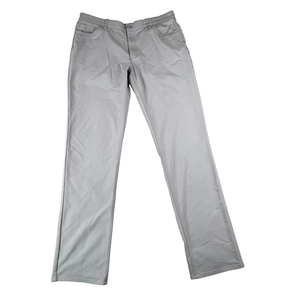 American Tall Men's Pants 38x36 Gray Performance Stretch Chino Casual